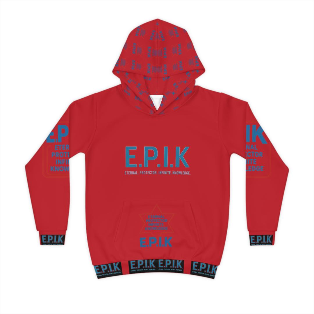 E.P.I.K. Dark RED, Children's Hoodie - Fun, Stylish, and Unique Gift for Kids, Perfect for Birthdays, Holidays, Everyday Wear, Playtime, School