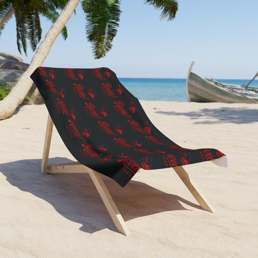Raven.I Logo, Beach Towel, Perfect for Summer Days, Poolside Relaxation, Beach Trips, Gift for Vacation Lovers