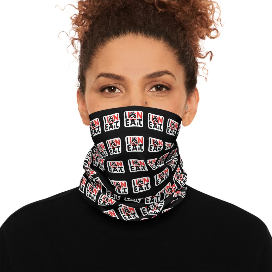 I Kan Eat, Black, Midweight Neck Gaiter, Stylish Neck Warmer, Versatile Face Cover, Outdoor Sports Gear, Festival Accessory