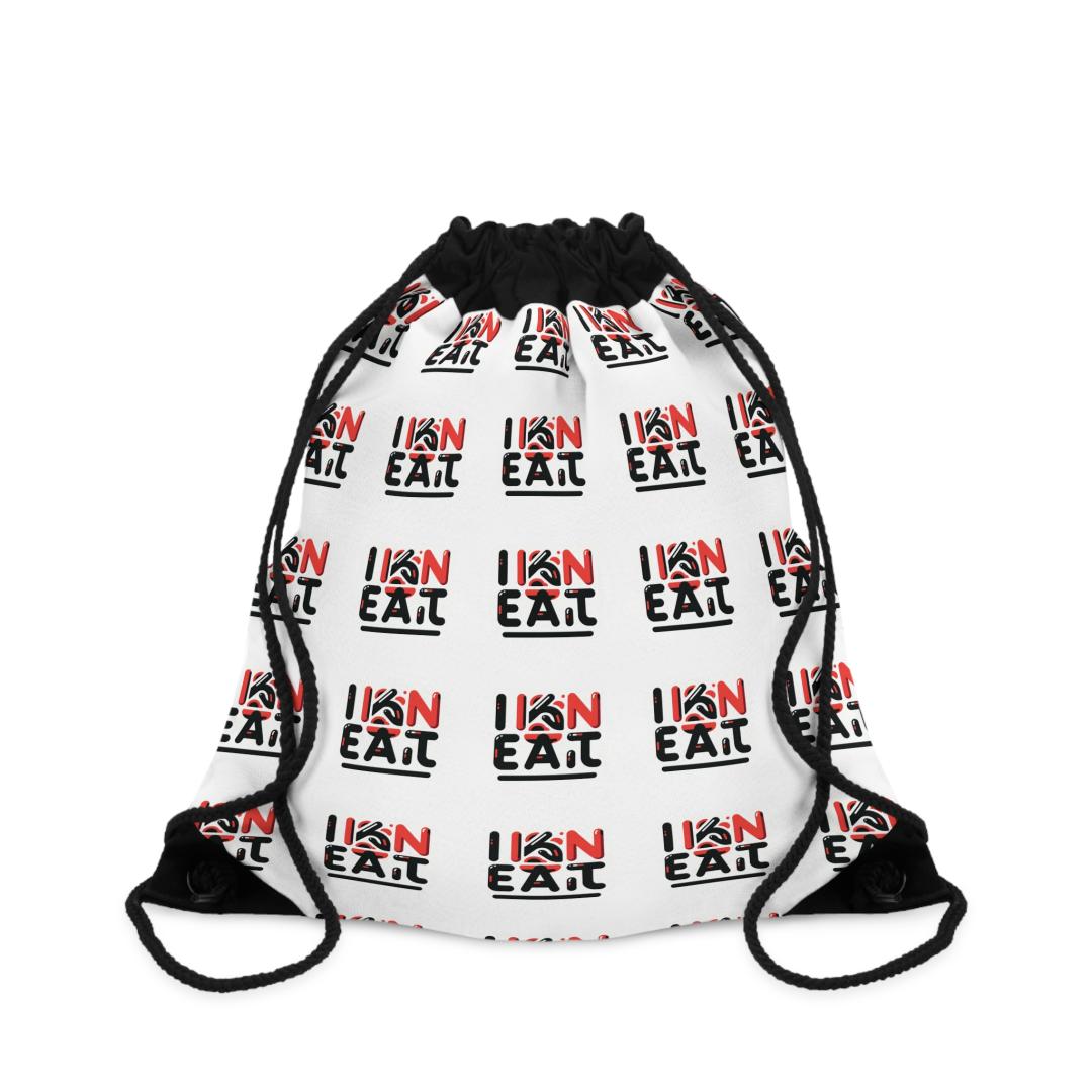 I Kan Eat, White, Stylish Drawstring Bag for Everyday Adventures, Sports, Gym, Travel, Holiday Gifts