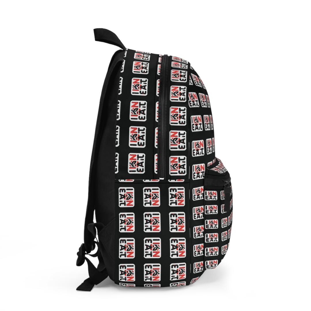 I Kan Eat BLACK, Bold Statement Backpack - I Kan Eat Design, Casual Daypack, School Bag, Trendy Backpack, Gift for Foodies, Travel Accessory
