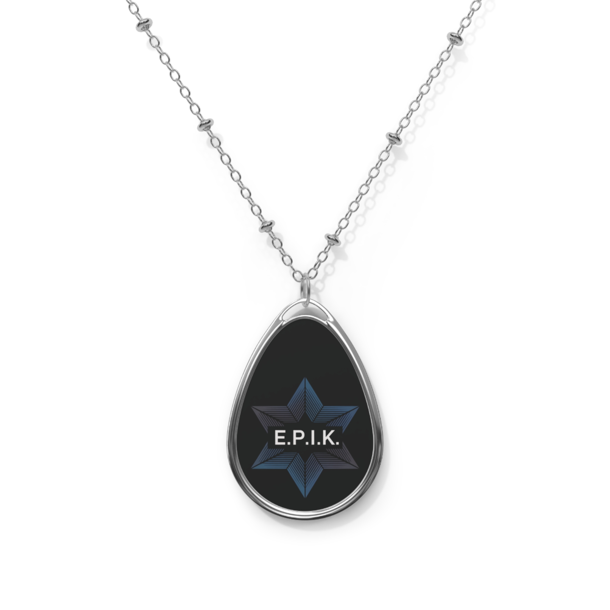 EPIK LOGO, Elegant Oval Necklace with Star Design - Personalized Gift for Her, Unique Jewelry, Birthday, Anniversary, Gift for Mom, Minimalist Necklace