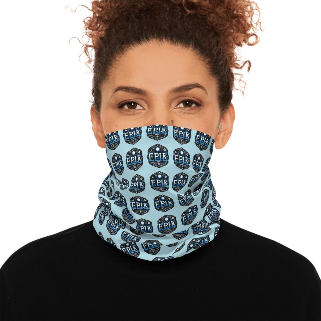 Epik Design, Cool Blue Graphic Neck Gaiter, Stylish Face Covering, Outdoor Gear, Fun Fashion Accessory, Unique Gift for Travelers