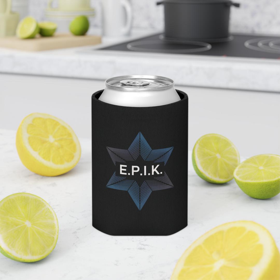 Epik Logo, Can Cooler, Personalized Drink Sleeve for Parties, Unique Gift for Events, Cool Beverage Holder, Fun Party Accessory