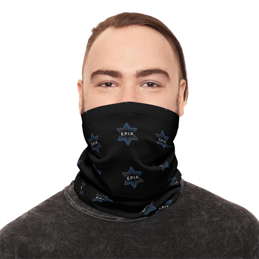 Epik LoGO, Black Stylish Midweight Neck Gaiter | Versatile Face Covering, Winter Accessory, Outdoor Gear, Gift for Him/Her, Sportswear