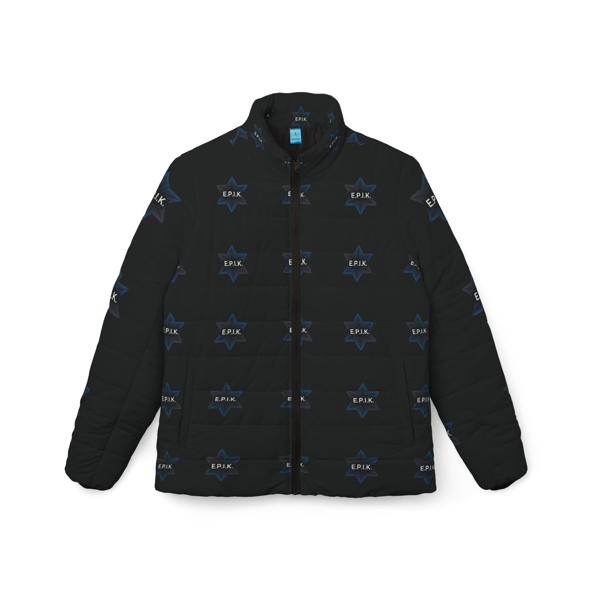 Epik Logo, Stylish Women’s Puffer Jacket, Perfect for Winter, Casual Outings, Trendy Streetwear, Cozy Layering, Gift for Her