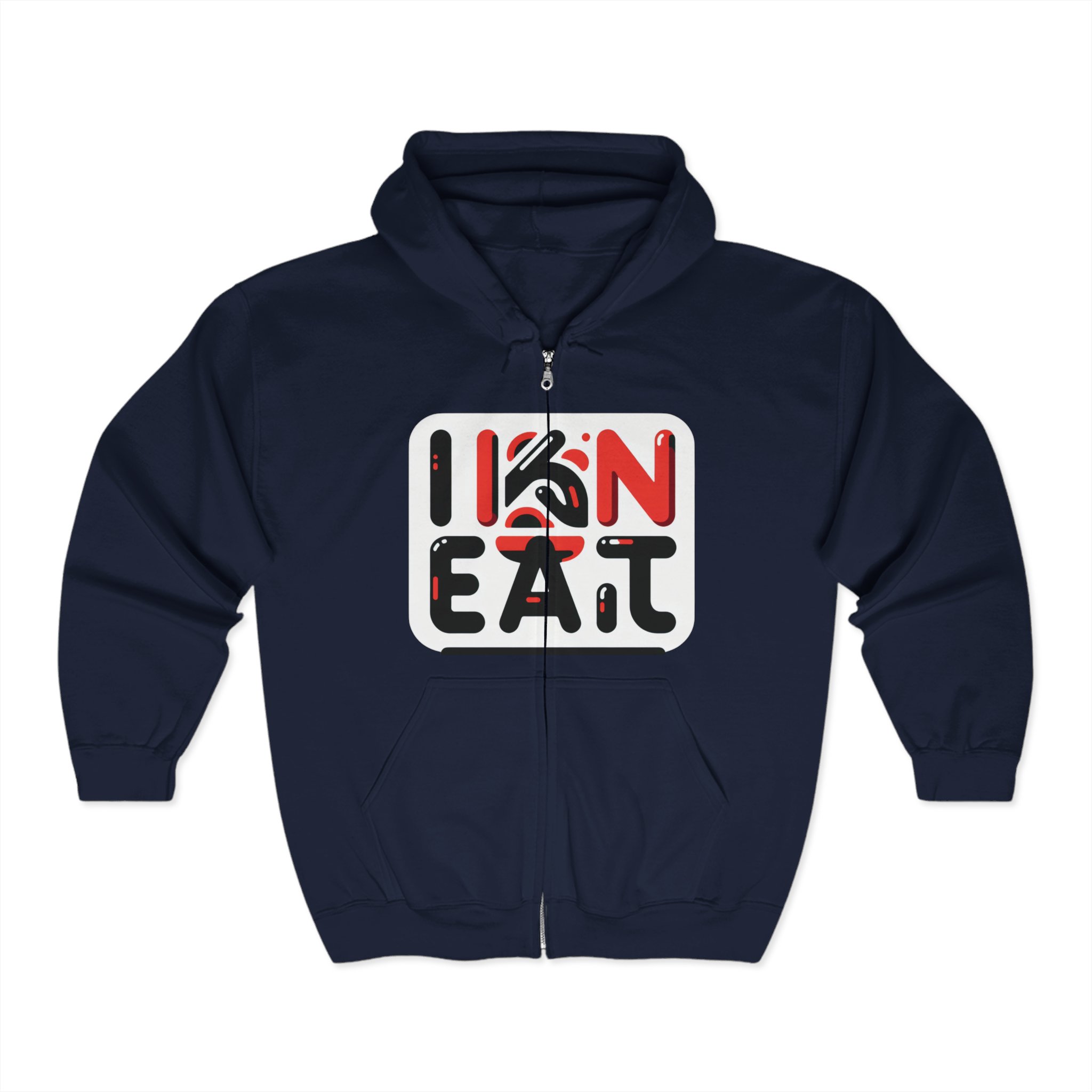 I Kan Eat, Unisex Full Zip Hoodie | I Kan Eat | Casual Wear, Gift For Food Lovers, Streetwear, Everyday Comfort, Hoodie With Design