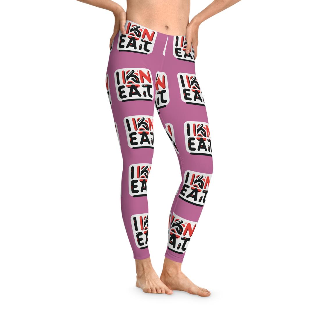 I Kan Eat, Pink, Fun & Flexible Leggings - I Can Eat, Workout Attire, Yoga Pants, Casual Wear, Gift For Food Lovers