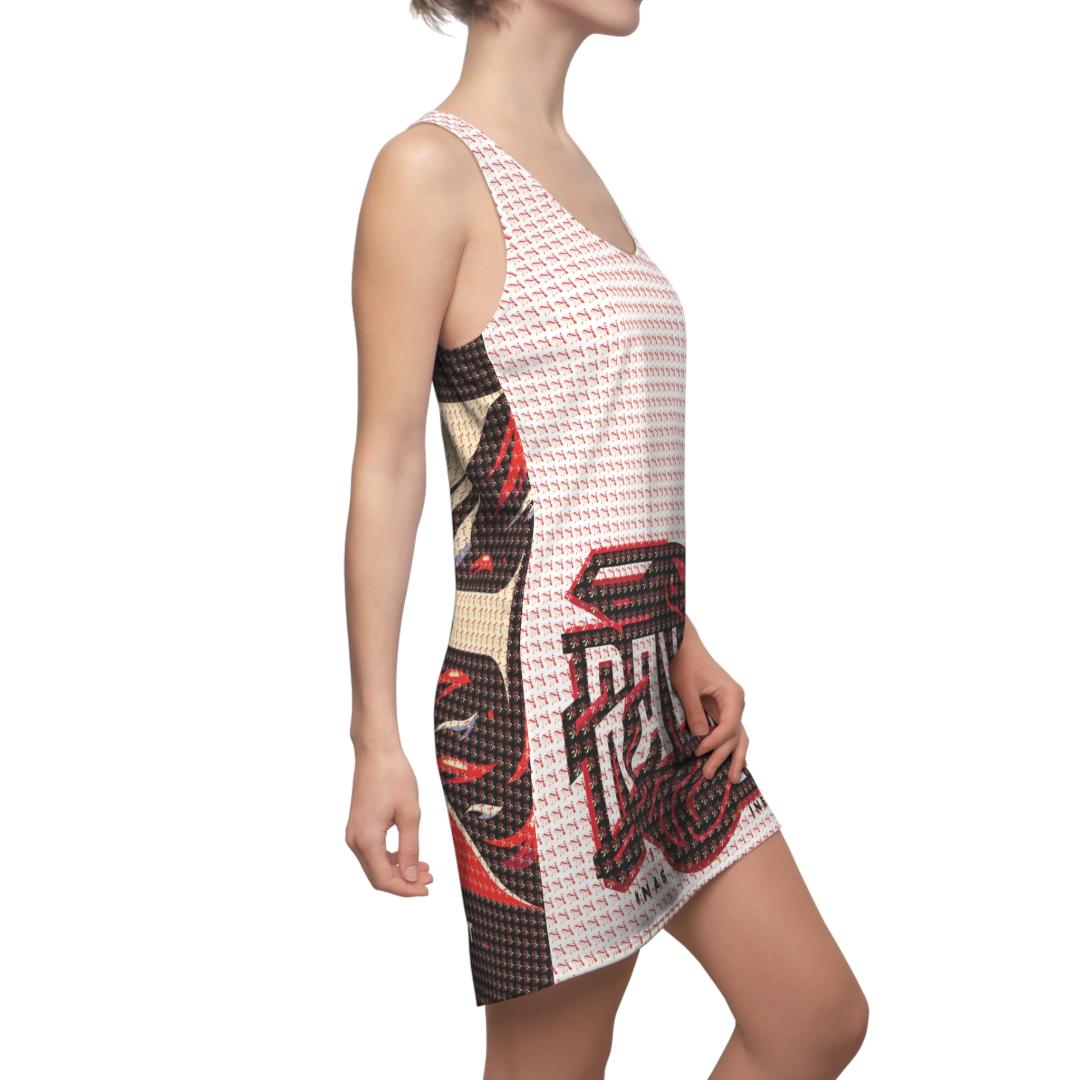 Raven.i Stylish Women's Racerback Dress With Unique I.k.e. Graphic Design, Summer Dress, Casual Wear, Statement Fashion, Festival Outfit, Gift For Her