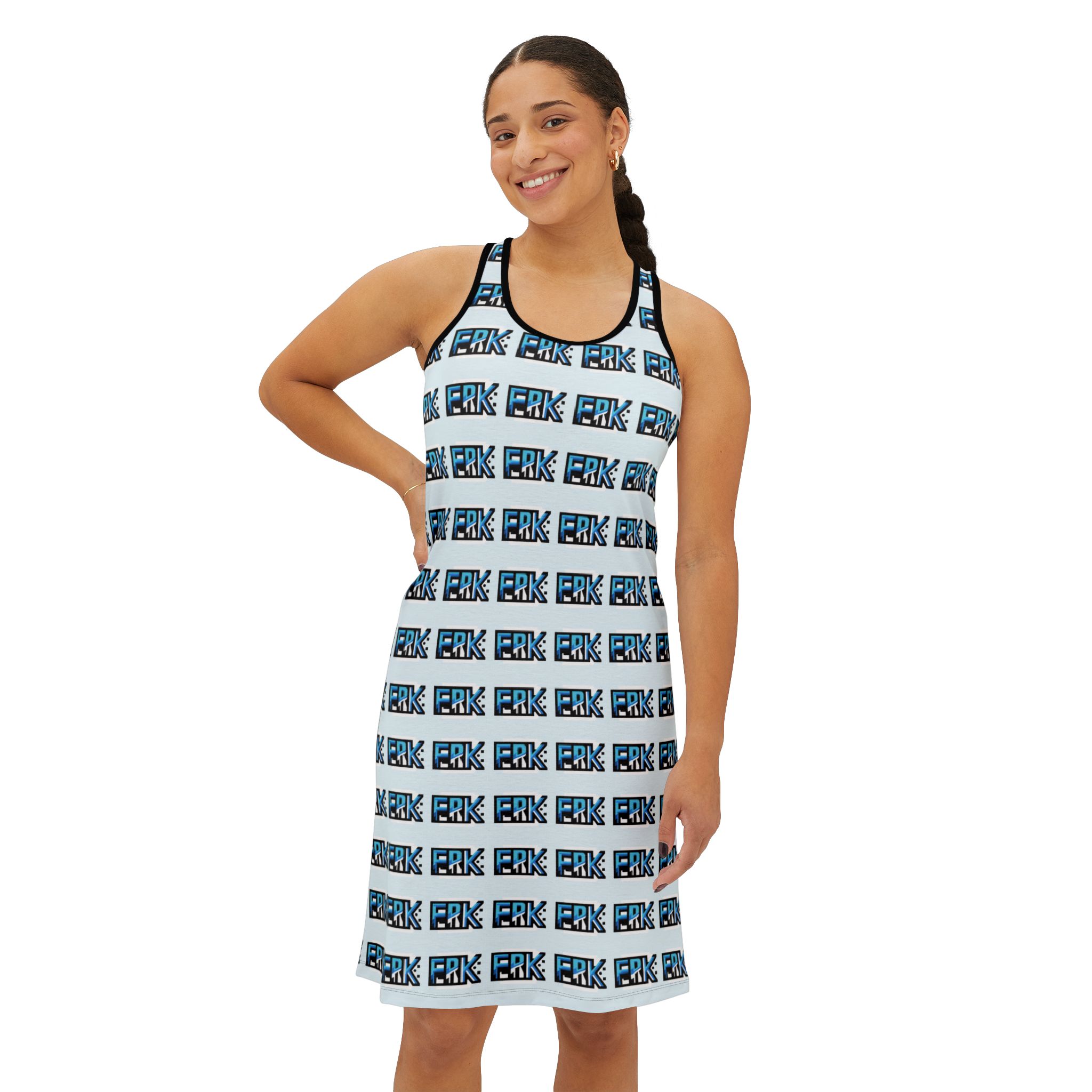 Epik Design, Fun Graphic Women's Racerback Dress, Casual Summer Dress, Trendy Beach Dress, Vacation Outfit, Stylish Gift For Her, Playful Fashion