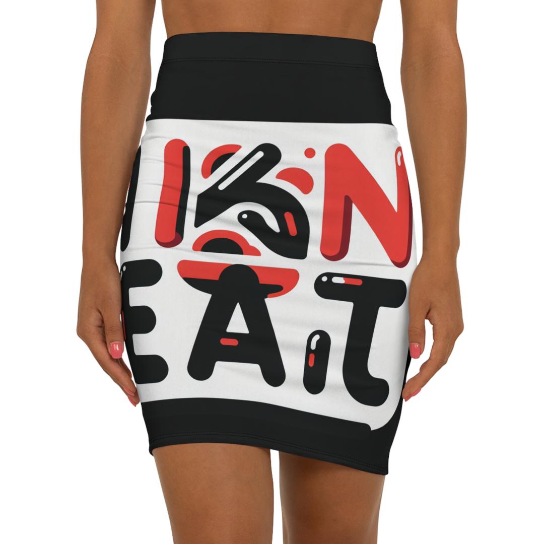 I Kan Eat Bold Statement Pencil Skirt, Women's Fashion Skirt, Trendy Everyday Wear, Party Outfit, Unique Gift For Her, Anniversary Present, [...]